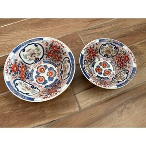 Vintage Imari‎ Japanese lotus bowls